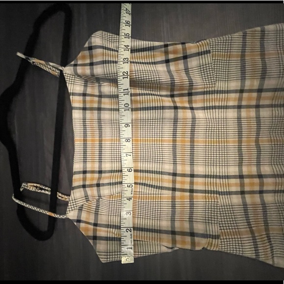 Aritzia Wilfred Tan Plaid Mini Dress - Picture 9 of 10